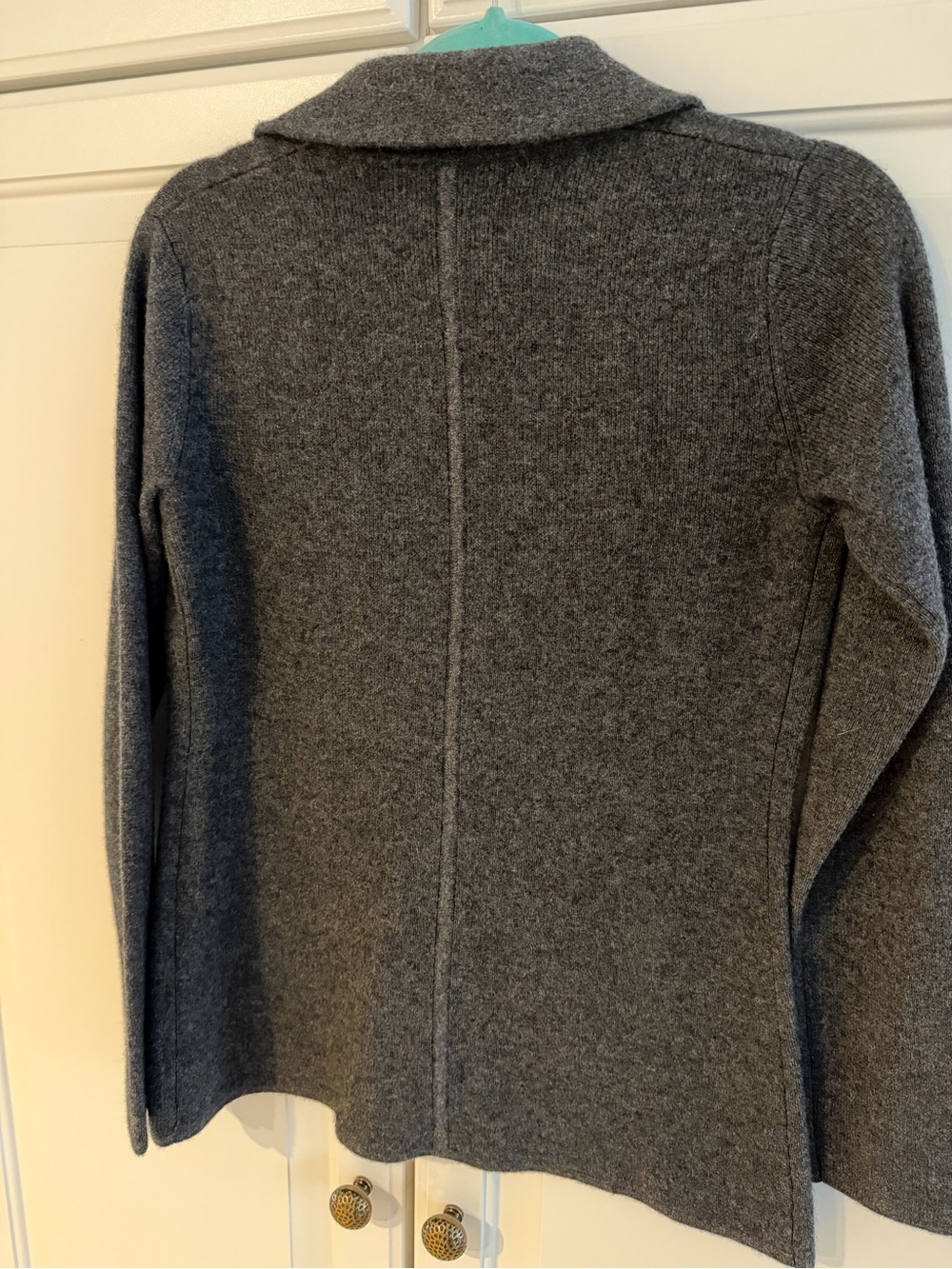 Magaschoni 100% Cashmere Charcoal Gray Knit Blazer - Picture 4 of 5